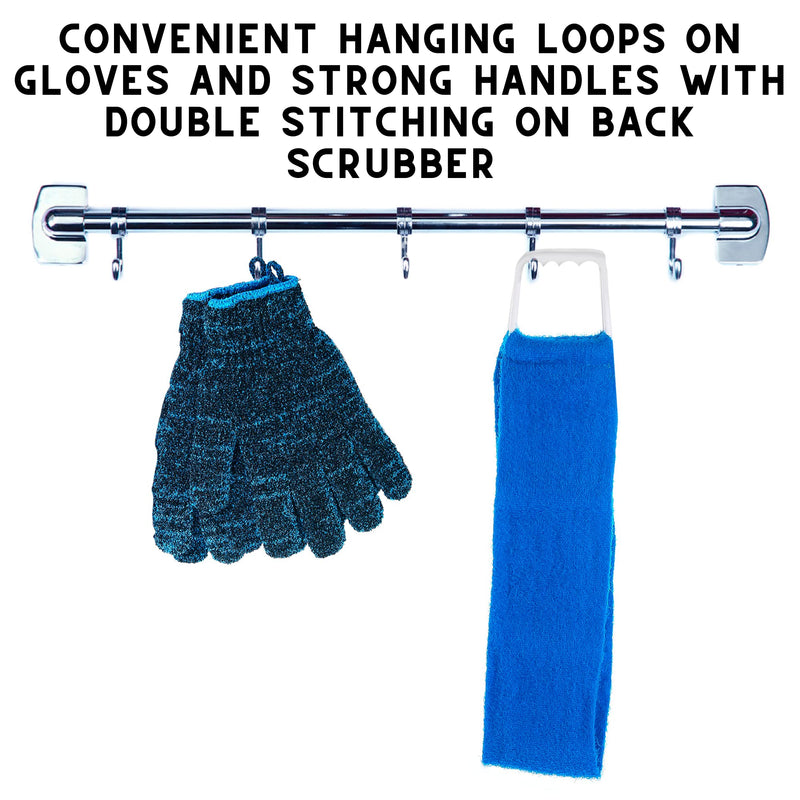 SMITCO Dead Skin Remover for Body - Exfoliating Gloves and Back Exfoliator for Men and Women - Full Body Scrubbers for Use in Shower or Bath to Improve Skin Texture and Get Rid of Bumpy Skin - BeesActive Australia