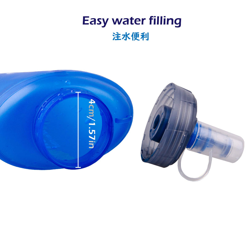 [AUSTRALIA] - Azarxis TPU Soft Flask Running Collapsible Water Bottles BPA-Free Running Flask for Hydration Pack - Ideal for Running Hiking Cycling Climbing 500ml/16.9oz - 2 Pack - Blue 