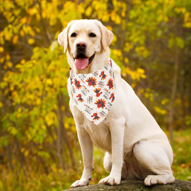 ADOGGYGO Thanksgiving Dog Bandana Fall Autumn Pet Bandana Reversible Triangle Bibs Scarf Accessories for Dogs Cats Pets Yellow & White - BeesActive Australia