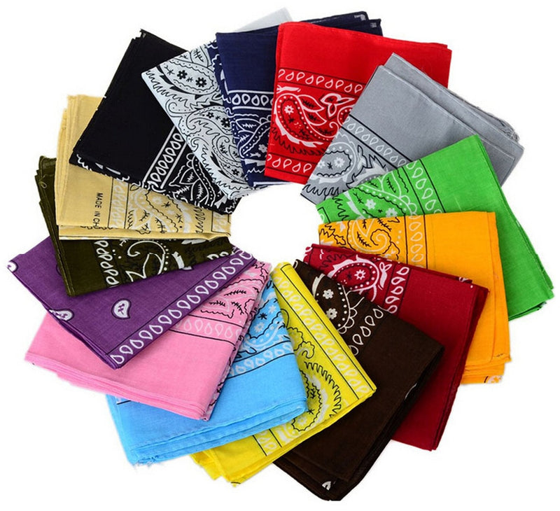 BSLINO Bandanas 24pcs 22 X 22 Inch 100% Cotton Bandana Novelty Double Sided Print Paisley Cowboy Bandana Party Favor Scarf Headband Handkerchiefs Two Dozen - BeesActive Australia