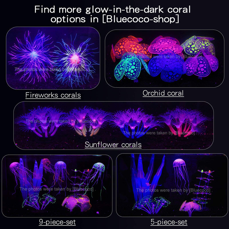 Bluecoco Soft Silica Gel Moves Naturally with Water Flow, Aquarium Decorations Glow in The Dark, Glowing Coral Ornaments for Fish Tank Decorations Pink Sunflower - BeesActive Australia