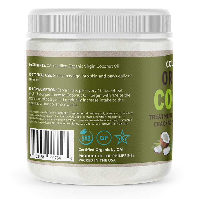 Raw Paws Organic Coconut Oil for Dogs & Cats, 16-oz - Treatment for Itchy Skin, Dry Nose, Paws, Elbows, Hot Spot Lotion for Dogs, Natural Hairball Remedy for Dogs & Cats - BeesActive Australia
