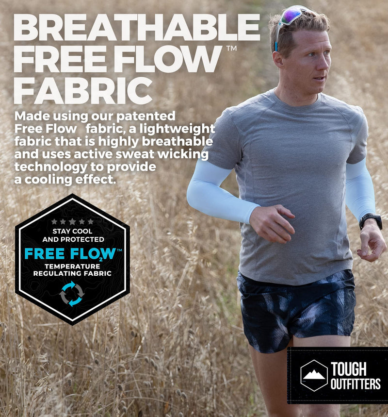 UV Sun Protection Arm Sleeves for Men & Women - UPF 50 Sports Compression Cooling Sleeve - Skin Cancer Foundation Recommended Aqua - 1 Pair - BeesActive Australia