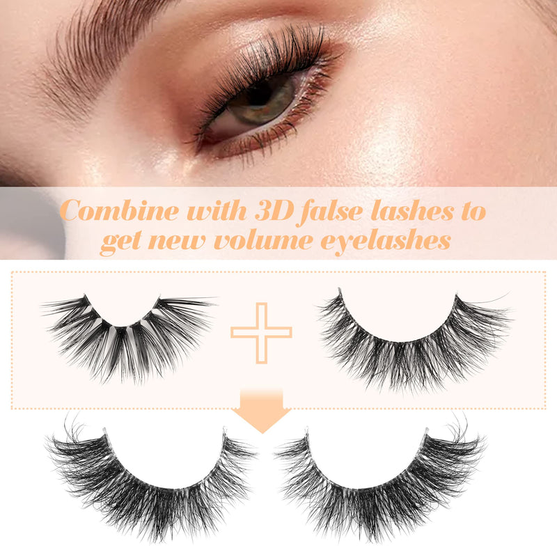 Newcally Half Lashes Long Thick Fluffy False Eyelashes 5 Pairs 3/4 Clear Lash Band Dramatic Fake Eye Lashes Pack B- THICK - BeesActive Australia