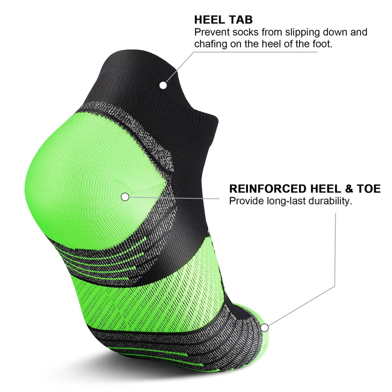 PAPLUS Compression Running Socks Women (6 Pairs), Ankle Athletic Socks Low Cut with Arch Support Mix of Colors(6 Pairs) Small-Medium - BeesActive Australia