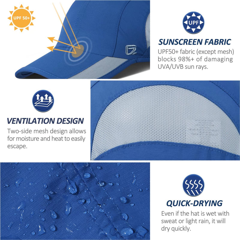 GADIEMKENSD Outdoor Running Hat Unstructured Sports Cap Quick Dry Mesh for Adults Blue 7-7 1/2 - BeesActive Australia
