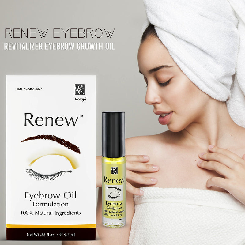 Renew Eyebrow Revitalizer Eyebrow Growth Oil - All Natural Formula Promotes Natural Hair Growth for Luxuriant Eyebrows - Gently Cleanses and Removes Dead Skin Cells for Healthy Vibrant Hair Follicles - BeesActive Australia