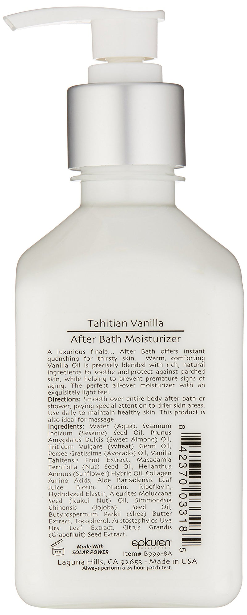 Epicuren Discovery Tahitian Vanilla After Bath Body Moisturizer, 8 Fl Oz - BeesActive Australia