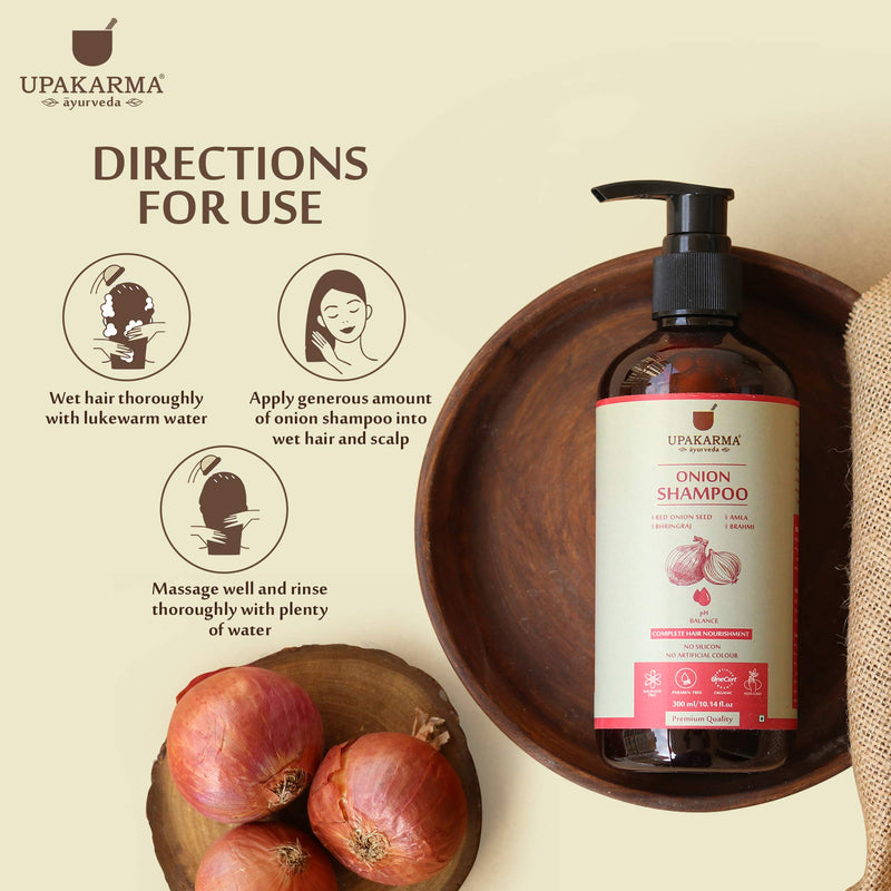 UPAKARMA Black Seed Onion Hair Oil 200ml and Red Onion Shampoo 300ml Hair Care Kit For Strong Hair (Oil + Shampoo Ultimate Combo) - BeesActive Australia