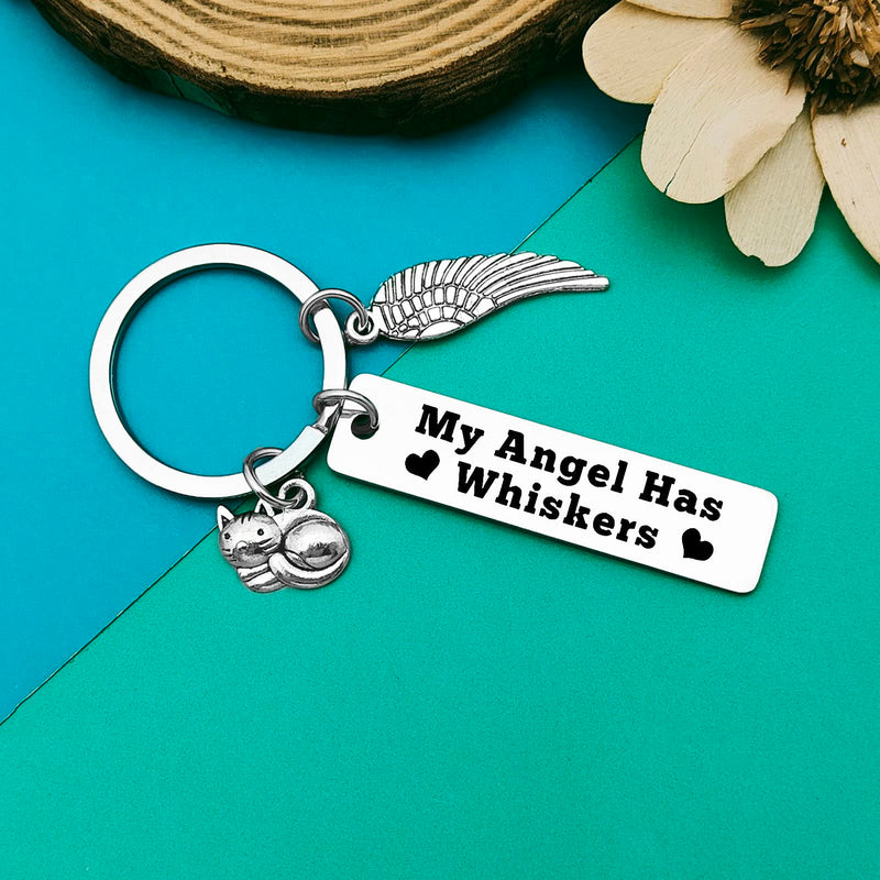 Pet Memorial Sympathy Gift Loss of Cat Keychain Pet Loss Jewelry for Cat Lover Family Friends Pet Owner In Memory of Cat Silver-010 - BeesActive Australia