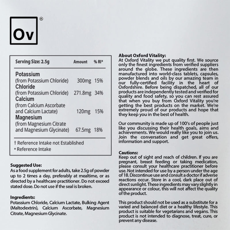 Ov Oxford Vitality | Electrolytes Powder | Protein Synthesis (250g) 250 g (Pack of 1) - BeesActive Australia