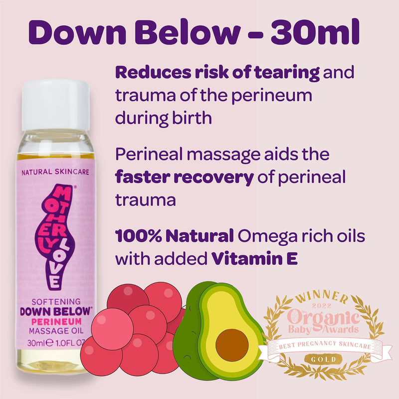 Motherlylove Perineal Massage Oil to Reduce Tears & Trauma in Pregnancy | Award Winning 100% Natural & Vegan Plant-Based Oils: Grape Seed, Jojoba & Avocado Oil + Vitamin E 30 ml (Pack of 1) - BeesActive Australia