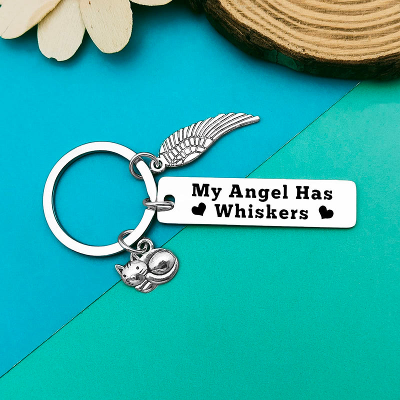 Pet Memorial Sympathy Gift Loss of Cat Keychain Pet Loss Jewelry for Cat Lover Family Friends Pet Owner In Memory of Cat Silver-010 - BeesActive Australia