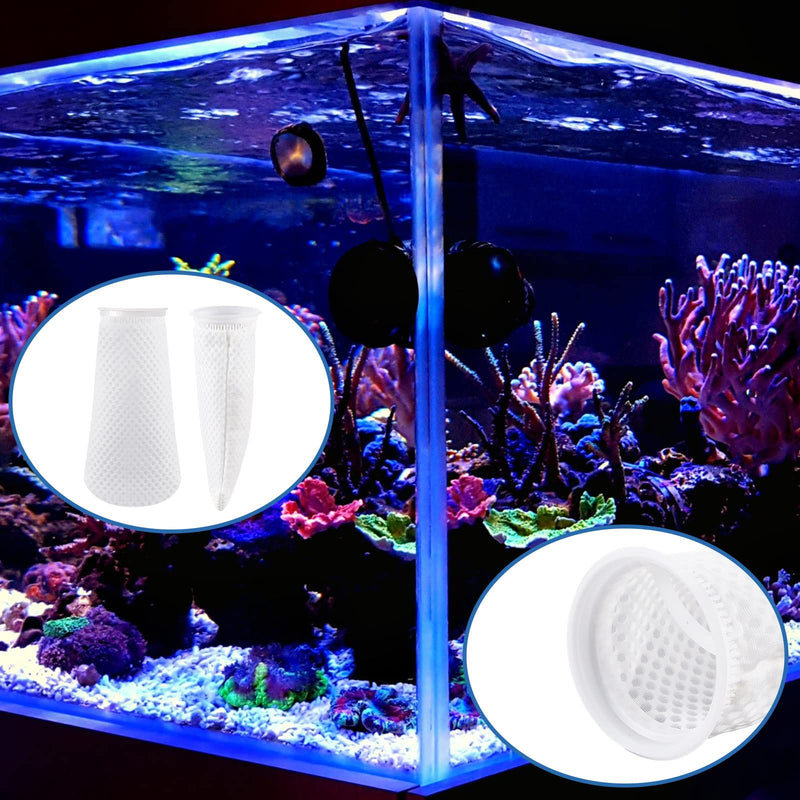 Jecery 8 Pcs Filter Socks 4 Inch 3D Honeycomb Design Filter Sock 4 Inch Ring by 11.8 Inch Long Saltwater Aquarium Filter Sock 150μm Aquarium Sump Filter Sock Use in Fish Tank Sump Overflow, White - BeesActive Australia