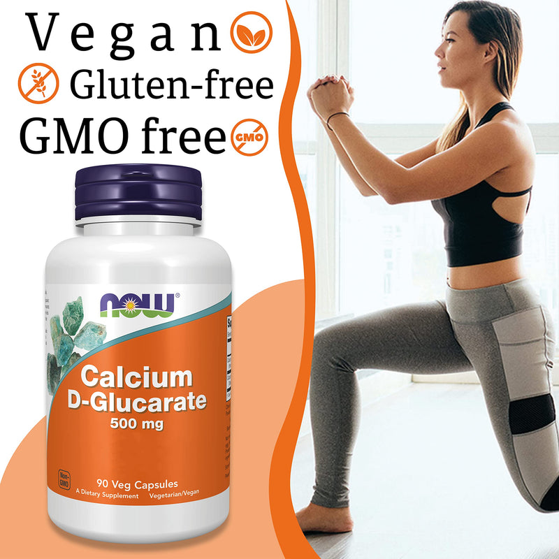 Now Foods, Calcium D-Glucarate, 500mg, High-Dosage, 90 Vegan Capsules, Lab-Tested, Gluten Free, SOYA Free, Vegetarian, Non-GMO - BeesActive Australia