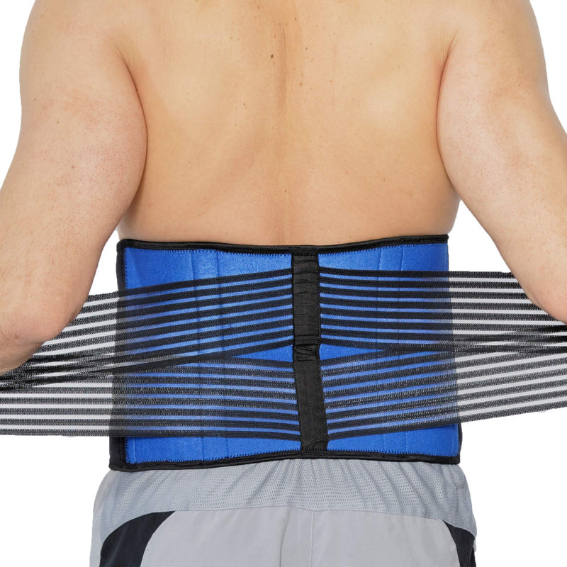 Neotech Care Neoprene Back Brace, Lumbar Support with Double Banded Strong Compression Pull Straps (Black, Size M) Black - BeesActive Australia