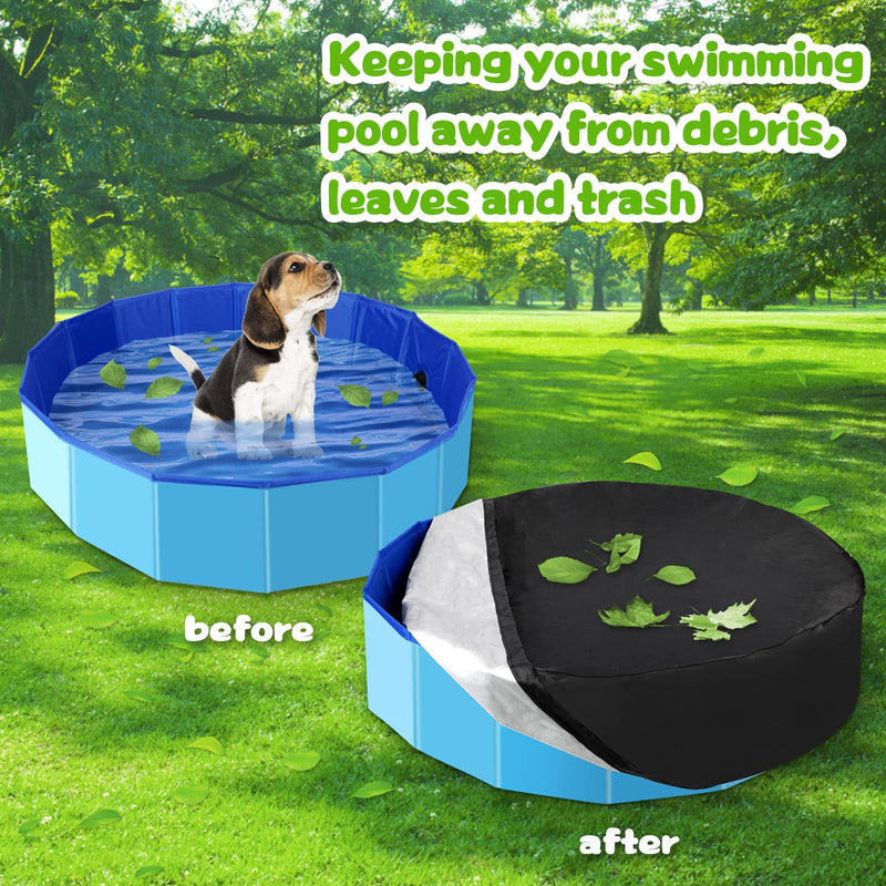 Rypet Dog Pool Cover Foldable Round Pool Pet Collapsible Swimming Pool Cover Kiddie Pool Cover Portable Pool Accessories for Dog Kiddie Pool Bathing Tub XX-Large - 63"*12" - BeesActive Australia