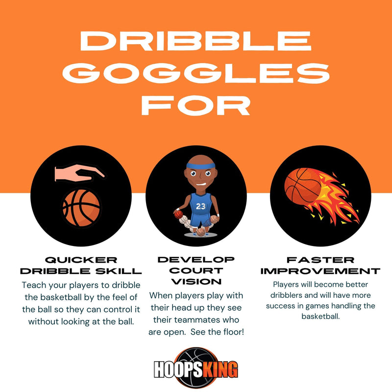 HoopsKing Basketball Dribble Goggles 10 Pack Plus Online Dribbling Video Workout - BeesActive Australia