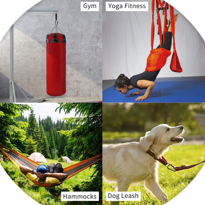 Carabiner Clip, 4 Pack, 855lbs，3" Iron Heavy Duty Caribeaners for Hammocks, Camping Accessories, Hiking, Keychains，Outdoors and Gym etc, Small Carabiners for Dog Leash, Harness and Key Ring, Black - BeesActive Australia