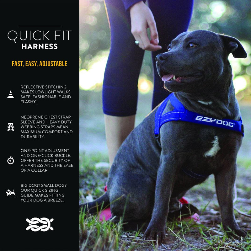 EzyDog Quick Fit Custom Fit Adjustable Dog Harness Large Red - BeesActive Australia