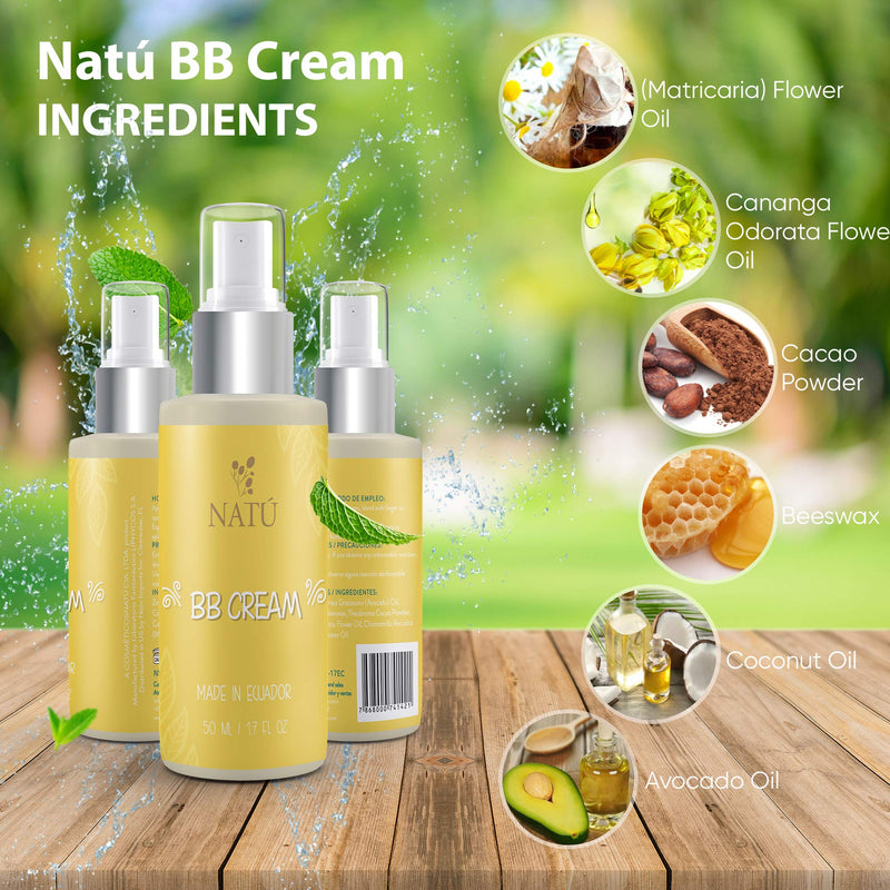 Natú BB Cream and All-Natural Botanical Sunscreen, 50 mL, Moisturizing Skincare with Optimized Skin Protection, Cruelty Free Beauty Balm, Eco-Friendly Hydration - BeesActive Australia