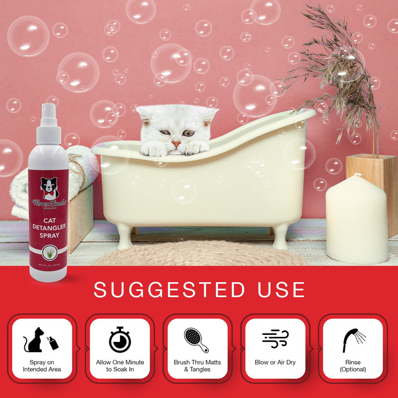 Warren London Cat Detangler Spray for Matted Hair | Leave in Conditioner Pet Detangling Spray That Demattes & Refreshes | Use with Cat Brush or Grooming Glove | Made in USA - BeesActive Australia