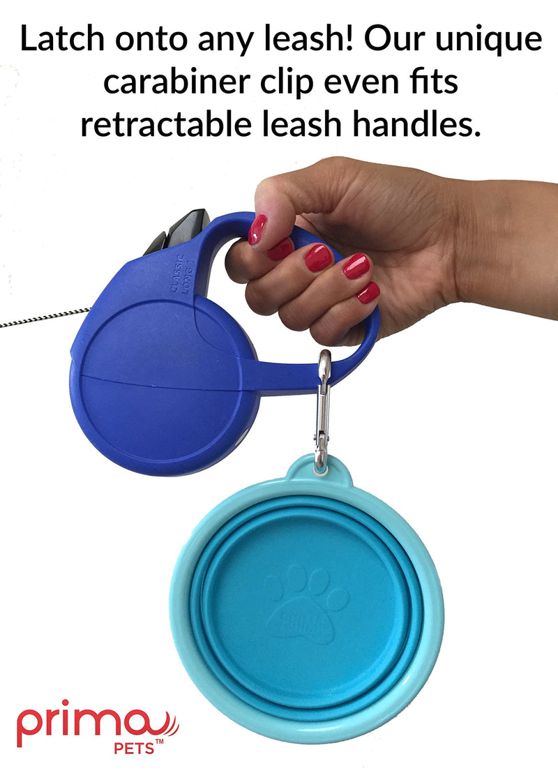Prima Pet Collapsible Silicone Food and Water Travel Bowl with Clip for Dog and Cat, Small (1.5 Cups) SMALL (1.5 CUPS) PURPLE - BeesActive Australia