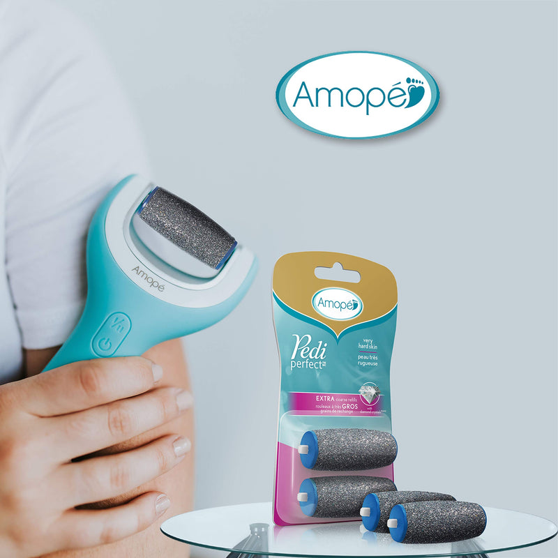 Amope Pedi Perfect Electronic Foot File Refills, Extra Coarse Rollers for Feet, Removes Hard and Dead Skin - 2 Count - BeesActive Australia