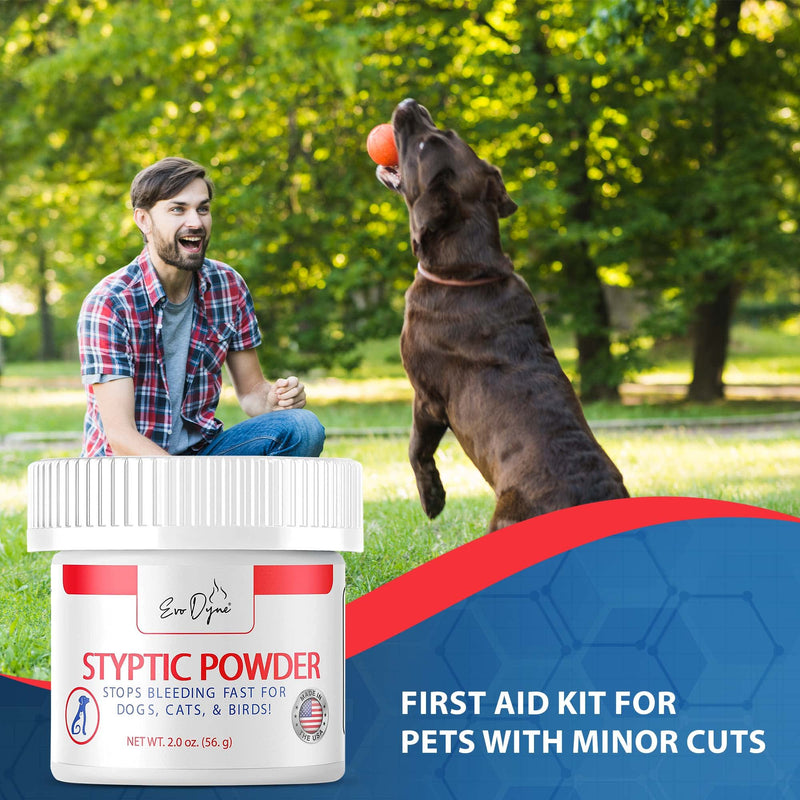 Evo Dyne Styptic Powder for Dogs, Cats, and Birds (2 oz) Fast-Acting Blood Stop Powder for Pets | Quick Stop Bleeding Powder for Dog Nail Clipping, Grooming, Cuts and More 1-Pack - BeesActive Australia