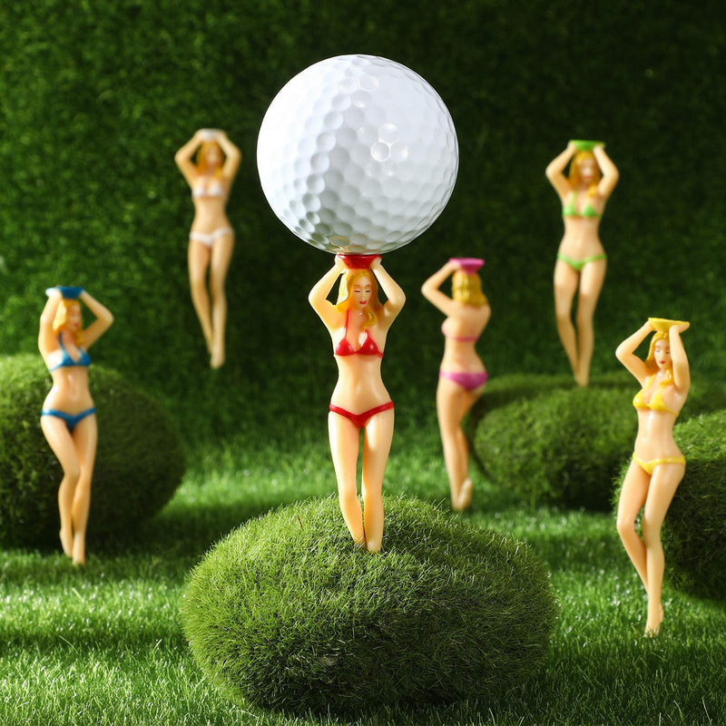 Sumind 6 Pieces Bikini Girl Golf Tees 76 mm/ 3 Inch Ladies Girl Golf Tees Plastic Pin-up Golf Tees Home Women Golf Tees for Golf Training Golf Accessories - BeesActive Australia