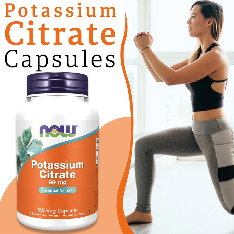 Now Foods, Potassium Citrate, 99mg, 180 Vegan Capsules, Lab-Tested, Potassium, Minerals, Gluten Free, Soy Free, Vegetarian - BeesActive Australia