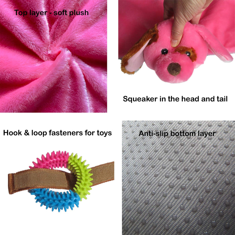 EZDOM Puppy Play Mat with Detachable and Interchangeable Toys, 23”x20” (58x51cm) Pink New - BeesActive Australia