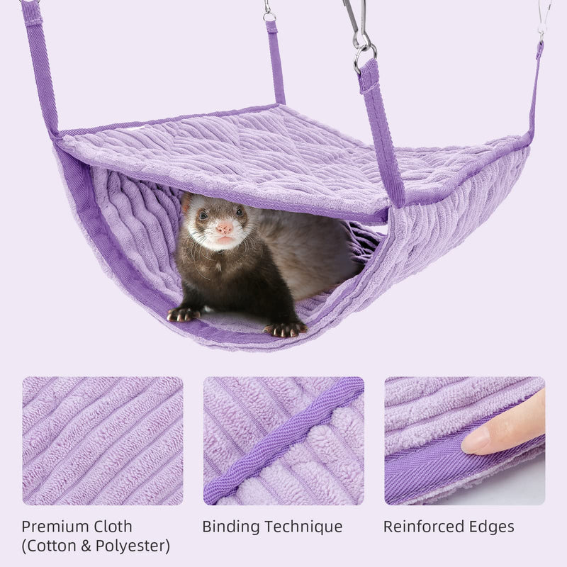 Niteangel Luxury Double Bunkbed Hammock, Fit 2 Adult Ferrets or 5 More Adult Rats Purple - BeesActive Australia