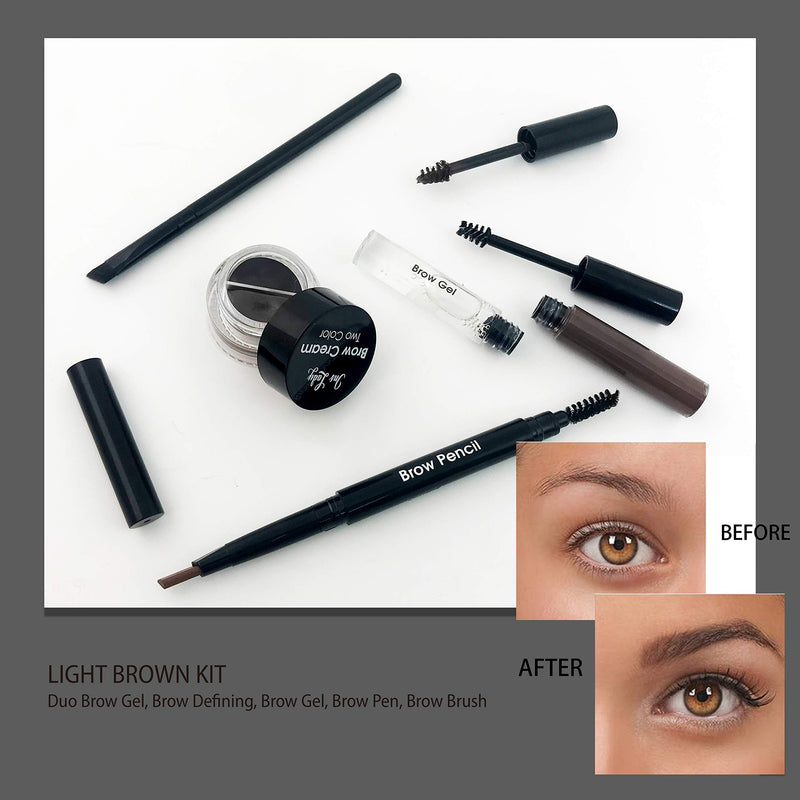 Ins Lady Brow Queen Eyebrow Essentials Kit Eyebrow Kit Eyebrow set Duo Brow Cream Gel, Eyebrow Tinted, Eyebrow Gel, Eyebrow Pen with brush, Eyebrow Angel Brush - BeesActive Australia