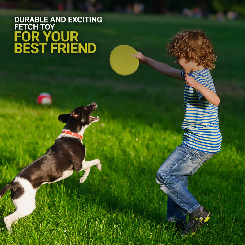 Dog Frisbee | Made in USA | UpDog Products Small 6-Inch Flying Disc for Dogs Yellow Neon - BeesActive Australia