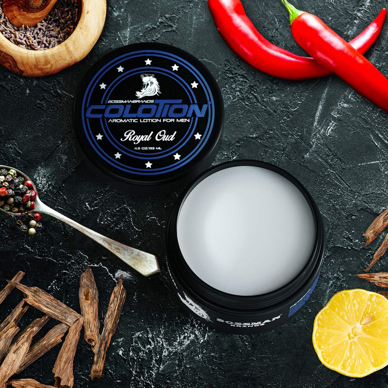 Bossman Colotion - 2 in 1 Men's Lotion and Cologne - Moisturizer and Hydrating Scented Body Lotion - Beard Softener Cream for Men (Royal Oud) Royal Oud - BeesActive Australia