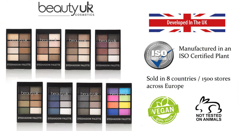 Beauty UK PRO HI-TECH Maximum Intensity and Long-Lasting Formula - Professional Eyeshadow Palette no.1 for Warm Neutral/Nude Makeup, Natural Beauty - BeesActive Australia