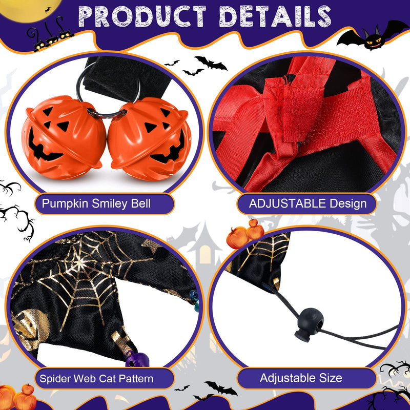 5 Pieces Halloween Cat Costumes Cat Bat Wings Kitten Costume Cat Vampire Cloak Reversible Pumpkin Bat Cape Cat Pumpkin Witch Purple Cloak Red Cloak - BeesActive Australia