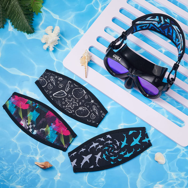 4 Pieces Diving Mask Slap Straps Cover Neoprene Dive Mask Strap Swimming Waterproof Mask Strap Cover Dive and Snorkel Mask Strap for Men and Women Water Sports - BeesActive Australia