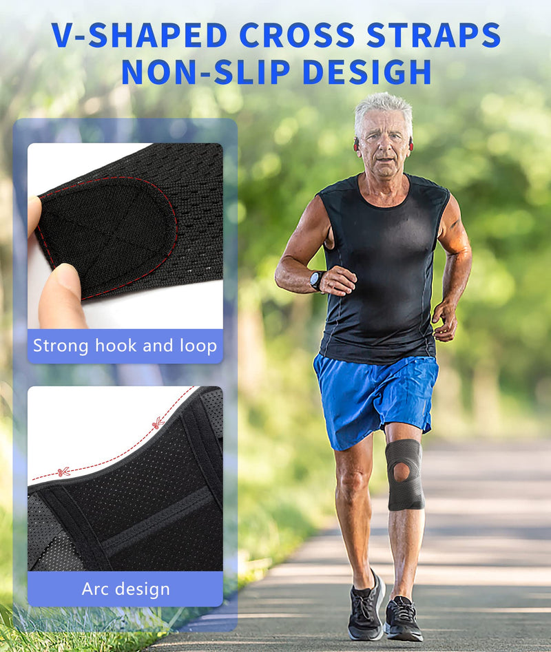 ZEAMO Professional Knee Braces for Knee Pain with Gel Pad for Tendonitis, Meniscus Tear, Arthritis Pain Relief, Knee Sleeve for Workout Women and Men (Black X-Large) - BeesActive Australia