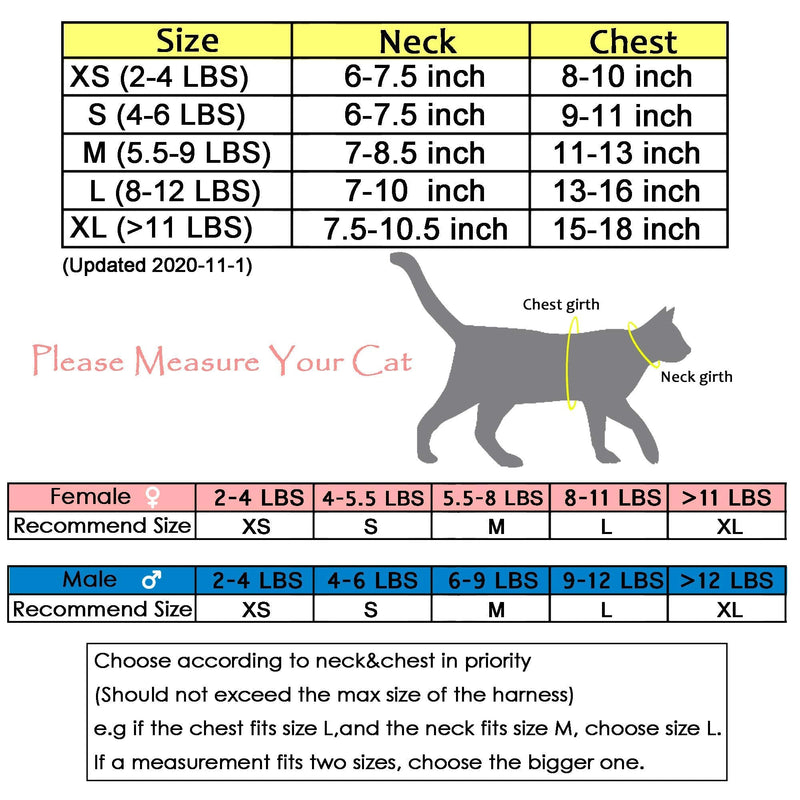 Yizhi Miaow Cat Harness and Leash for Walking Escape Proof, Adjustable Cat Vest Harness, Padded Stylish Cat Walking Jackets L 8-12LBS Polka dot blue - BeesActive Australia