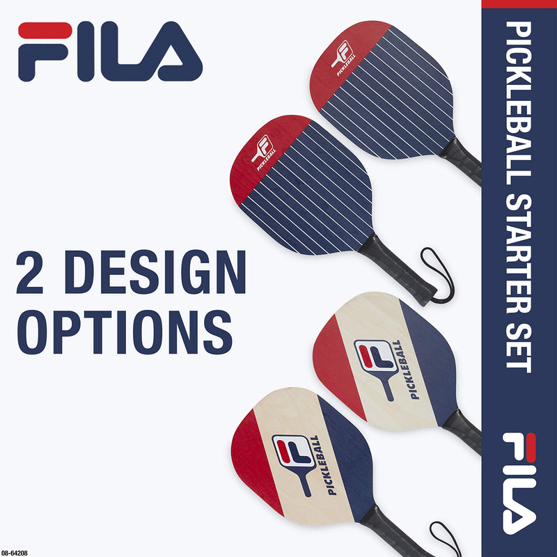 FILA Accessories Pickleball Paddles Set of 2 - Includes 2 Pickle Ball Rackets, 2 Outdoor Pickleball Balls, Pickle-Ball Raquet Game Equipment Mesh Bag Deuce - BeesActive Australia