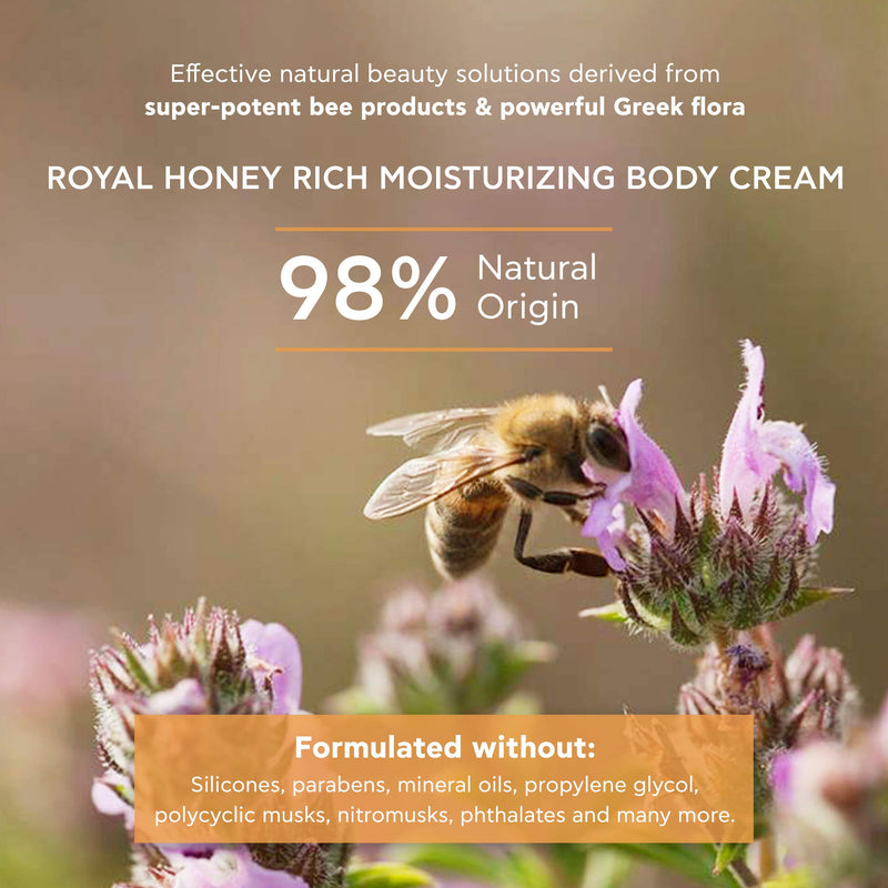APIVITA Royal Honey Rich Moisturizing Body Cream 5.07 fl.oz. | Lotion For Dry Skin with Honey and Beeswax to Moisturize, Hydrate and Nourish the Skin - BeesActive Australia