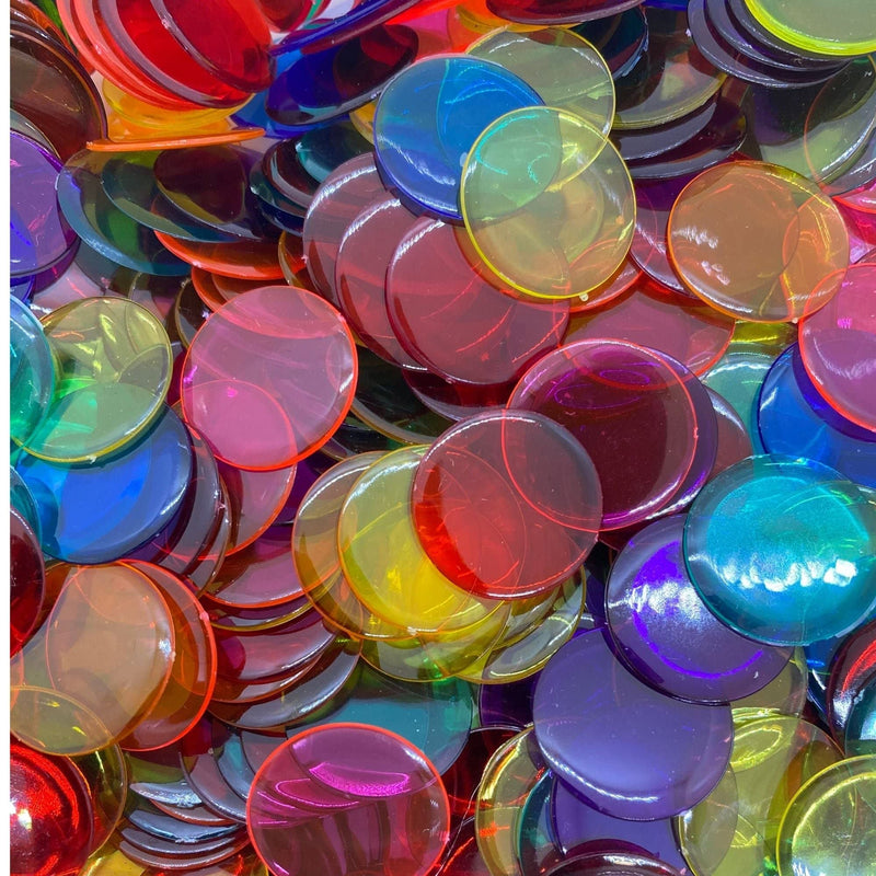 MR CHIPS Plastic Bingo Chips 1000 Count | Transparent Red Counting Chips | 3/4 Inch 0.75 Inch - BeesActive Australia