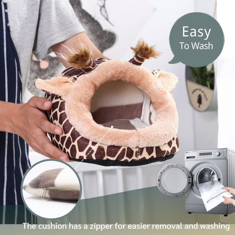JanYoo Chinchilla Hedgehog Guinea Pig Bed Accessories Cage Toys Bearded Dragon House Hamster Supplies Habitat Ferret Rat Large 1-Giraffe - BeesActive Australia