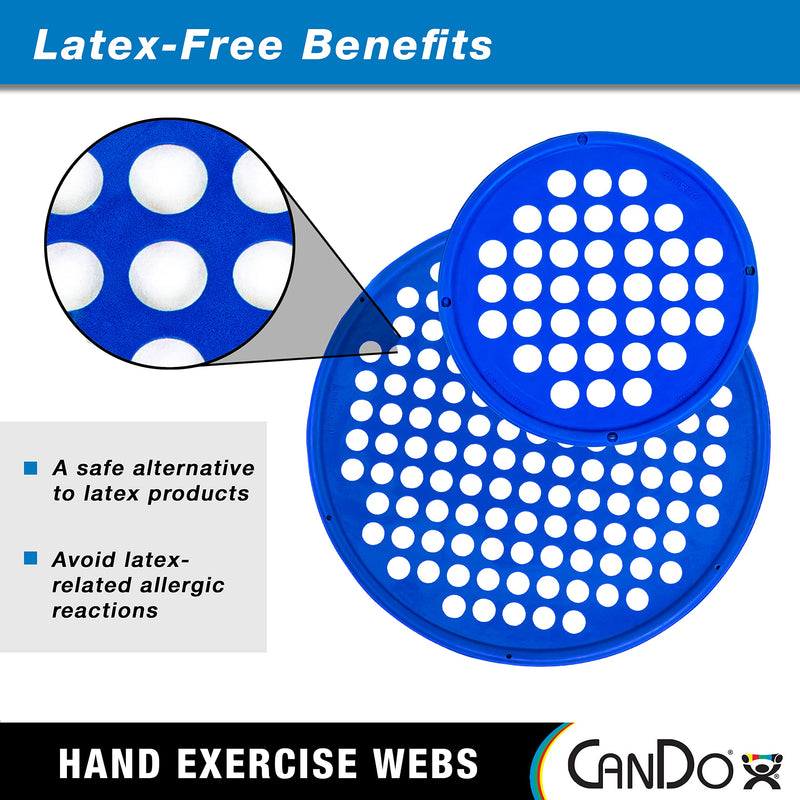 Cando® 10-0884 Power-Web LATEX-free - Hand Grip Trainer, Hand strengthener - diameter 17 cm, blue (strong) - BeesActive Australia