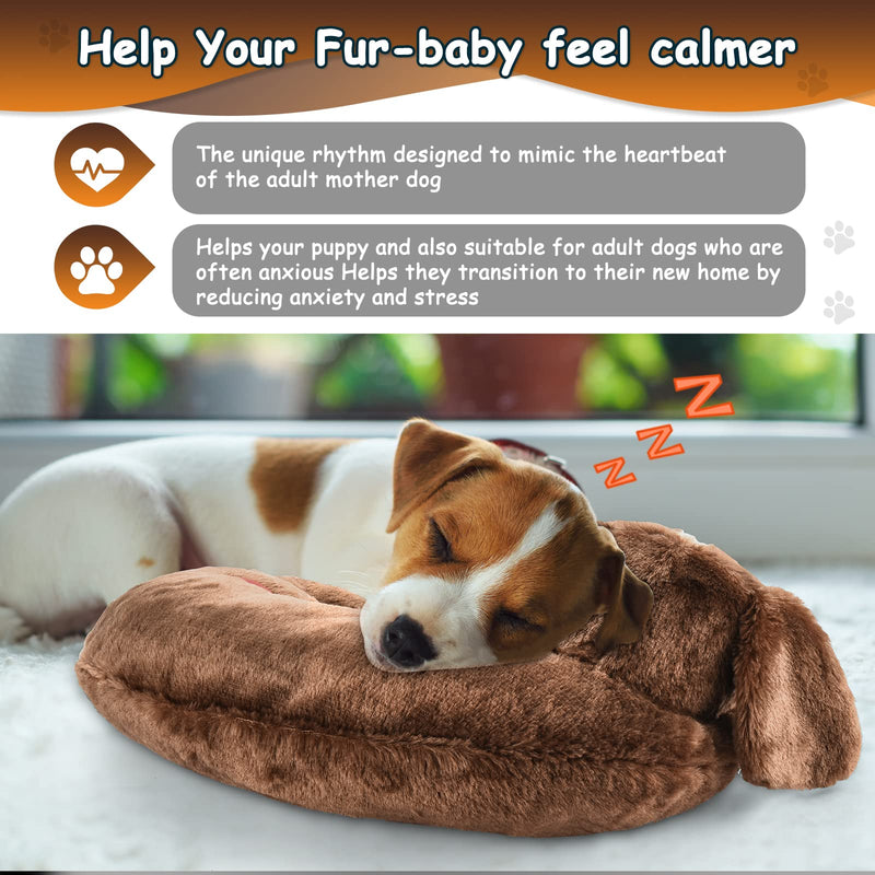 Moropaky Heartbeat Toy Puppy Heartbeat Stuffed Animal Heartbeat Plush Toy for Puppy, Dog Heartbeat Toy for Pet Anxiety Relief Behavioral Sleep Aid Crate Kennel Training Puppy Cuddly Comfort Toy… Dark Brown - BeesActive Australia