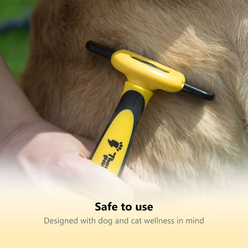 Thunderpaws Best Professional De-Shedding Tool and Pet Grooming Brush, D-Shedz for Breeds of Dogs, Cats with Short or Long Hair, Small, Medium and Large Yellow - BeesActive Australia