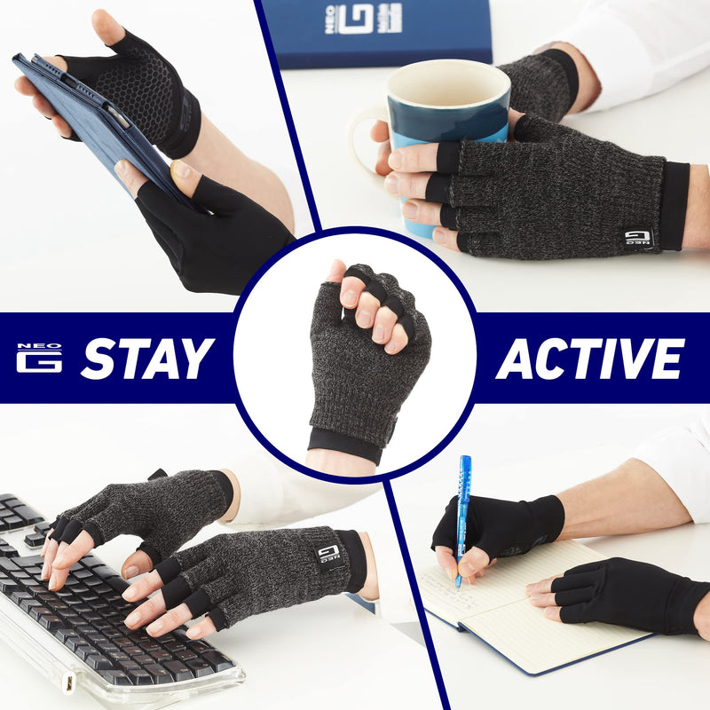 Neo-G Arthritis Gloves – Compression Gloves for Arthritis, RSI, Joint Pain - Dual Layer System for Optimum Mobility, Flexibility, Warmth and Comfort - Class 1 Medical Grade - 1 Pair – M Medium: 19 - 21 cm / 7.5 - 8.3 In - BeesActive Australia