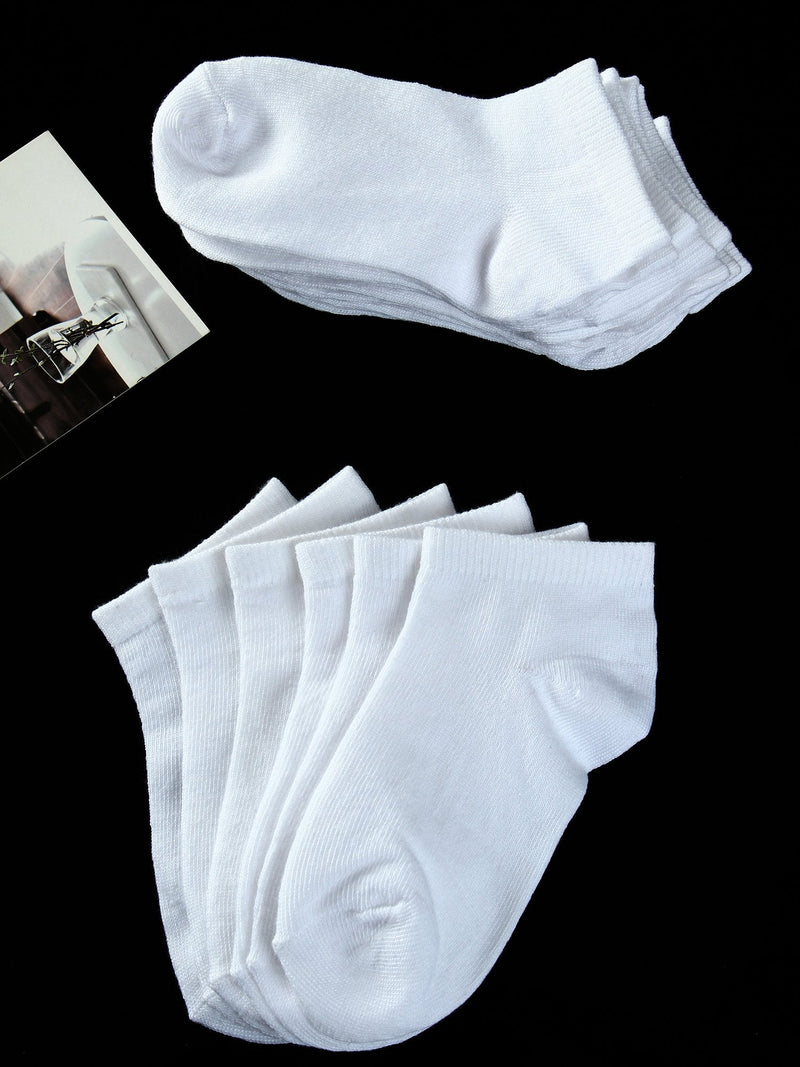 Cooraby 15 Pack Kids' Half Cushion Low Cut Athletic Ankle Socks Boys Girls Ankle Socks White 8-10 Years - BeesActive Australia